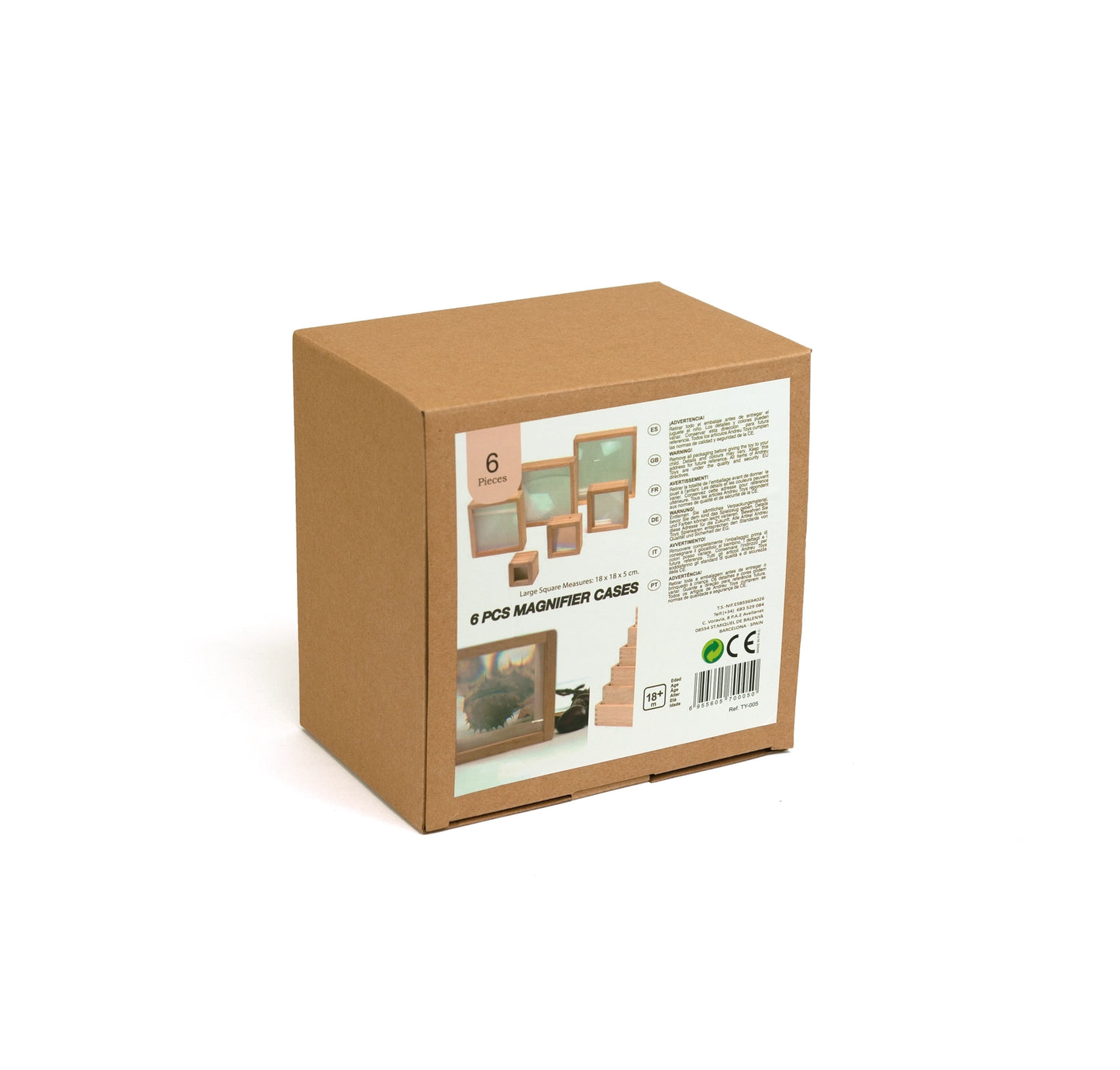 6 Wooden Blocks with Magnifier