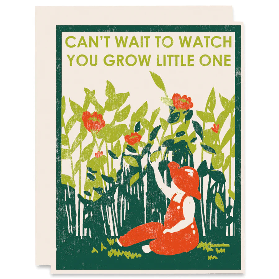Watch You Grow Letterpress-kort med kuvert