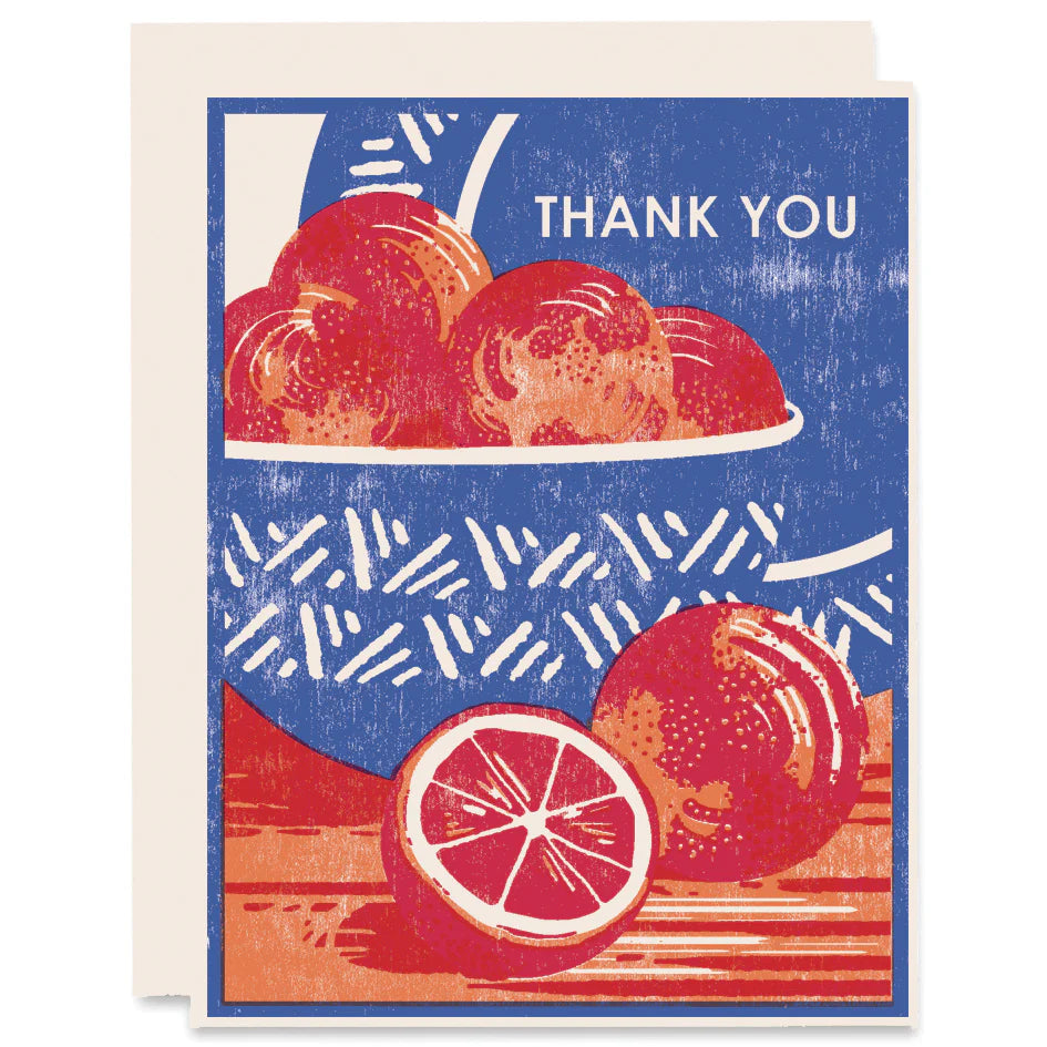 Thank You (Blood Oranges) Letterpress-kort med kuvert