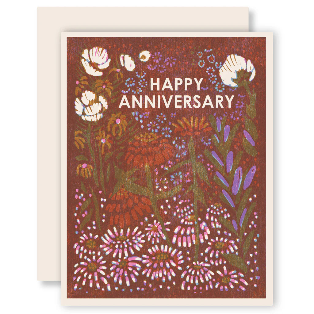 Happy Anniversary Letterpress-kort med kuvert