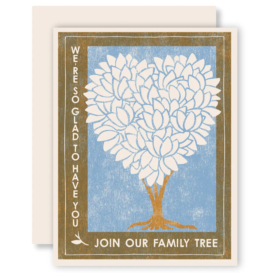 Family Tree Letterpress-kort med kuvert