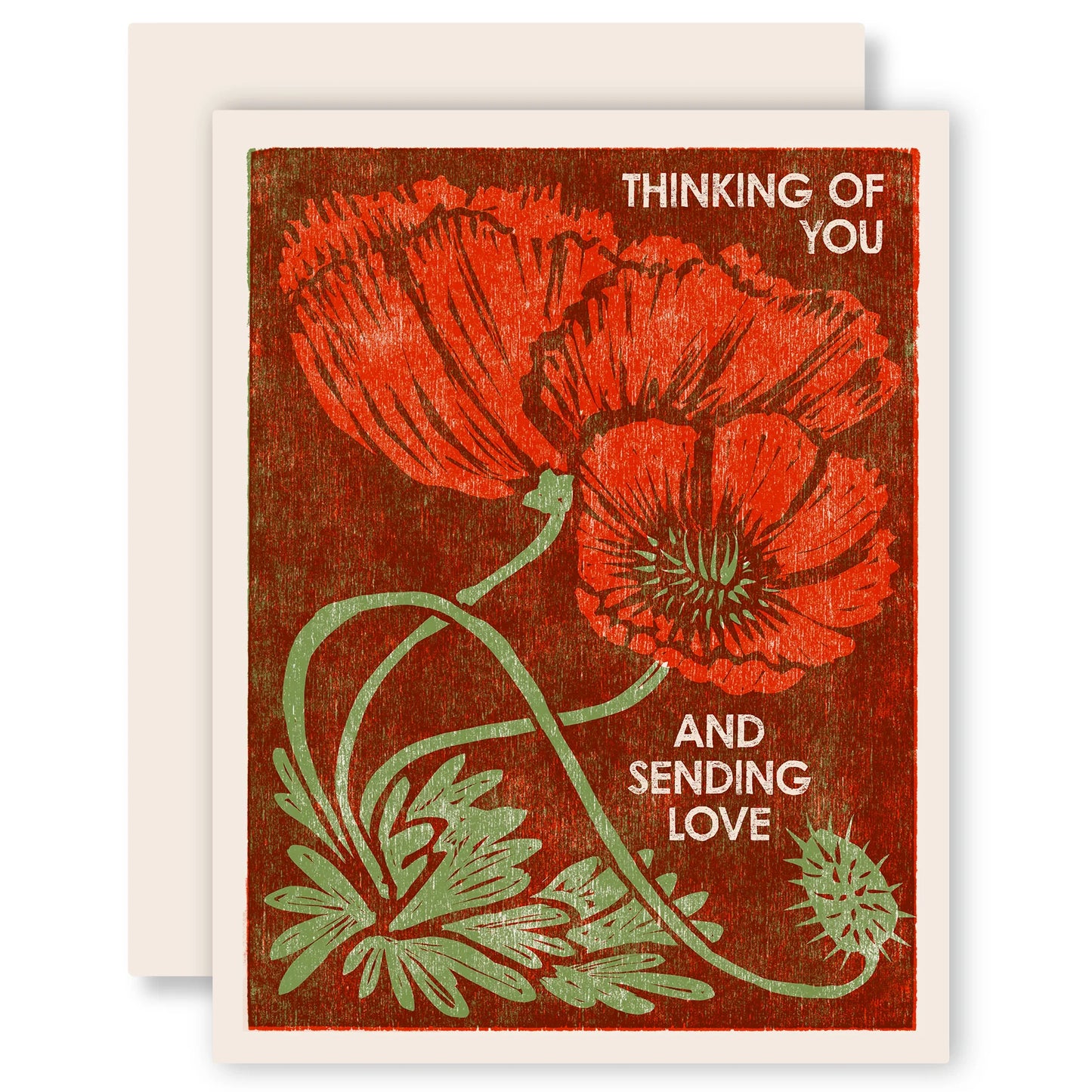 Thinking of You (Red Poppies) Letterpress Card