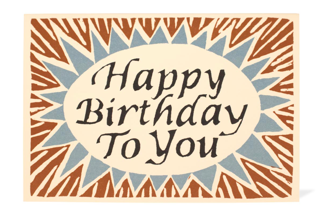 Card Happy Birthday To You Brown And Blue - Cambridge Imprint