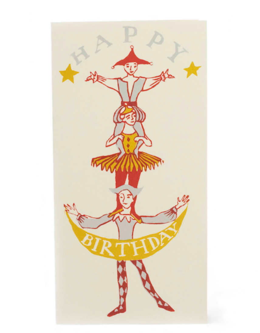 Long Card Happy Birthday Human Tower - Cambridge Imprint