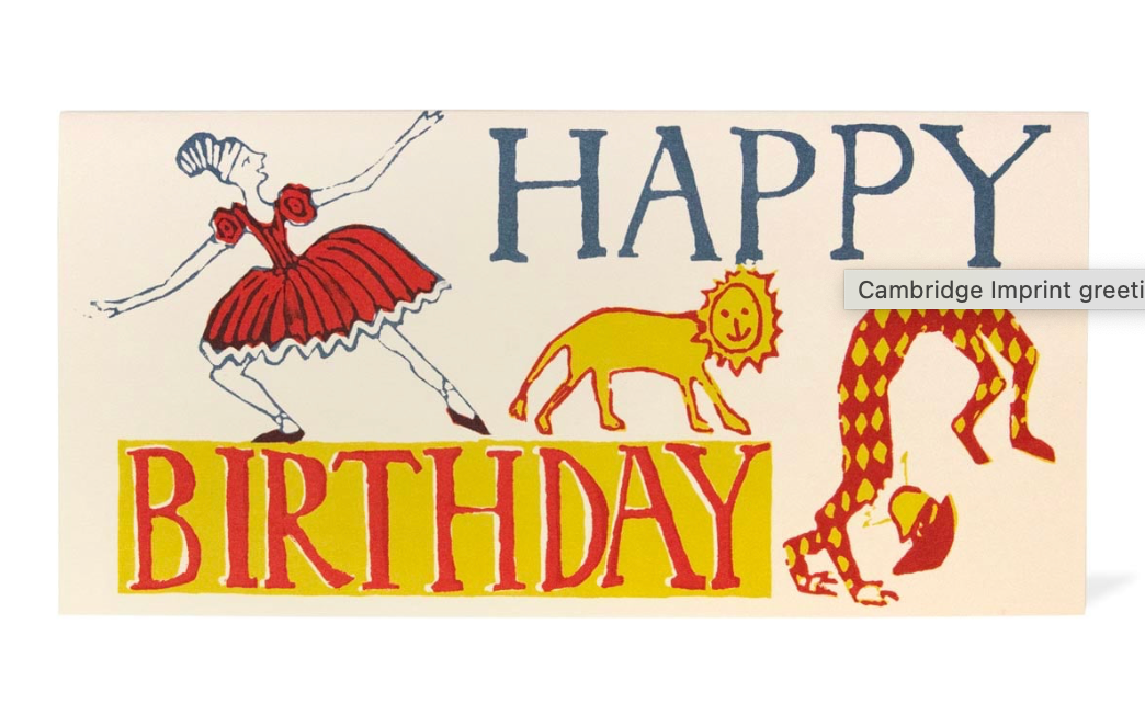 Long Card Happy Birthday Ballerina Red, Yellow And Blue - Cambridge Imprint