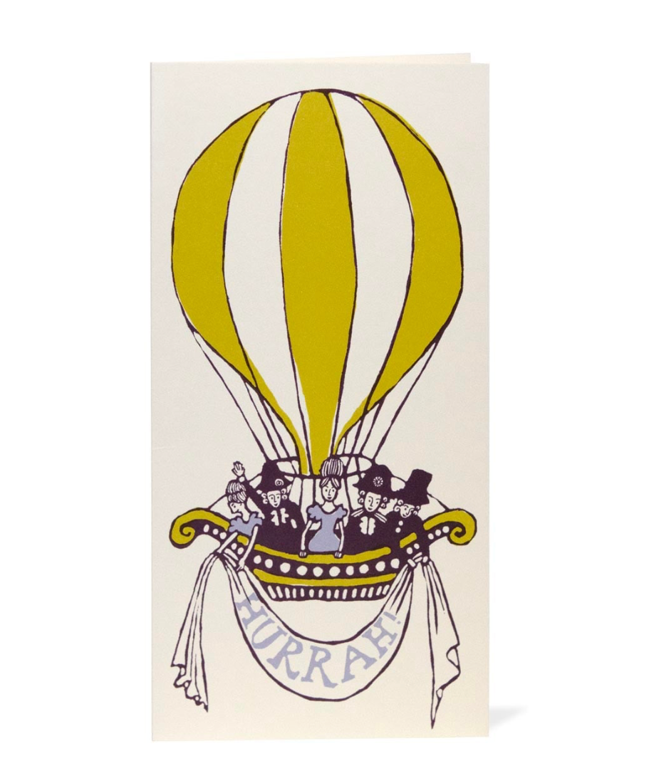 Long Card Hot Air Balloon - Cambridge Imprint