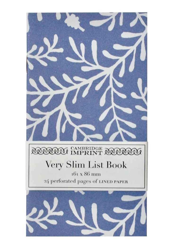 Very Slim List Book Sprig Harebell - Cambridge Imprint