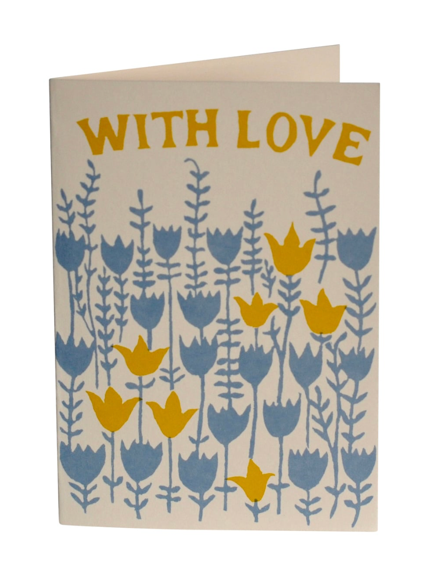 Card With Love Flowers - Cambridge Imprint