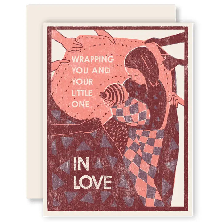 Wrapping You and Your Little One in Love Letterpress Card