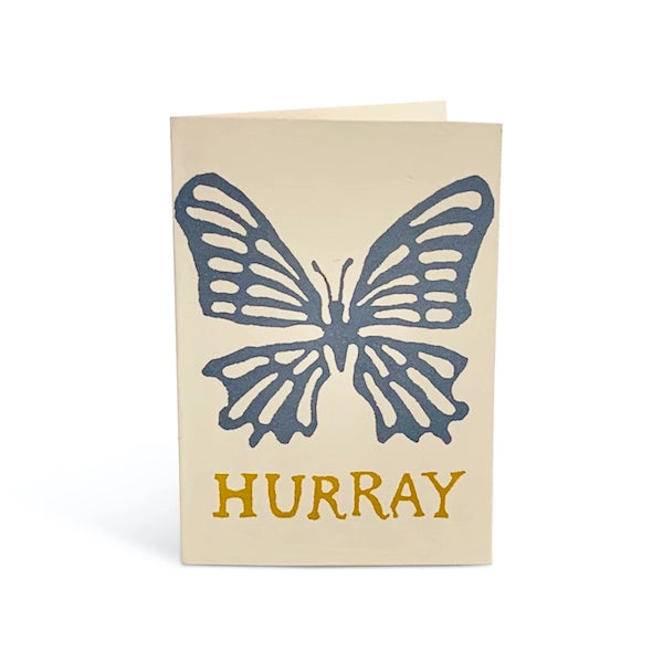 Small Card Hurray Little Butterfly - Cambridge Imprint