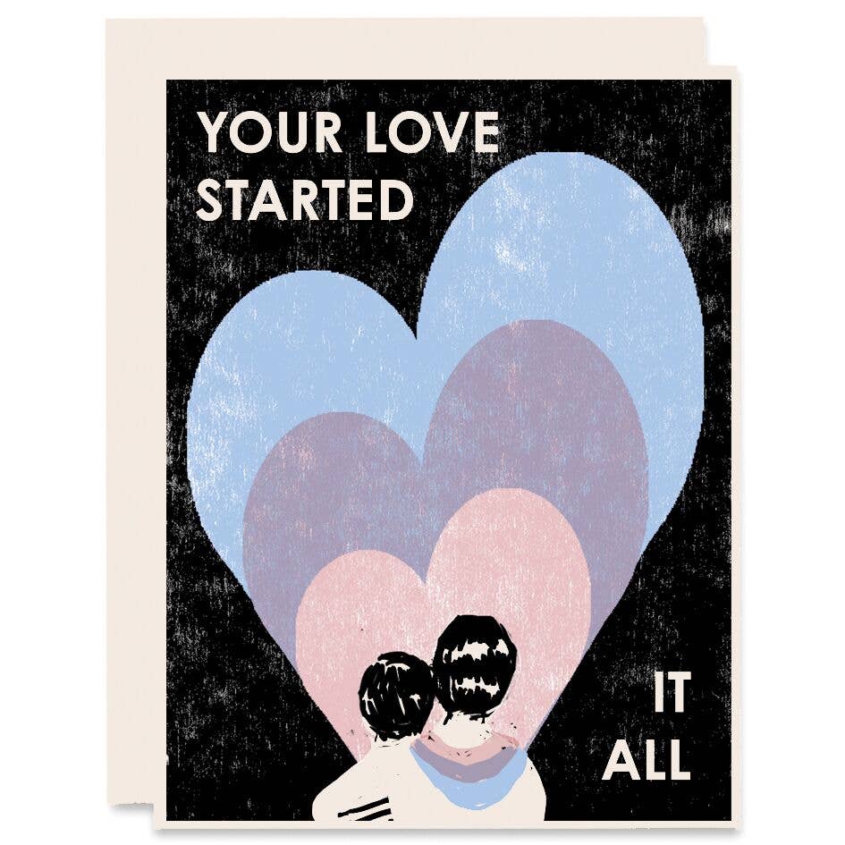 'Your Love Started It All' Letterpress-kort med kuvert