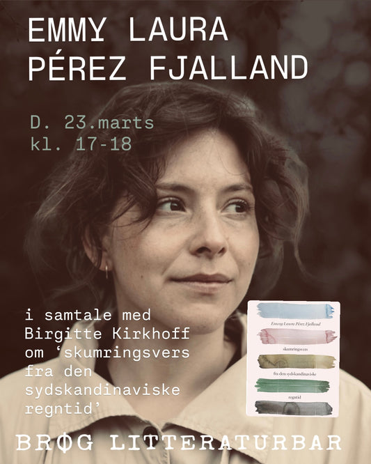 Emmy Laura Pérez Fjalland og Birgitte Kirkhoff i samtale om 'Skumringsvers fra den sydskandinaviske regntid'