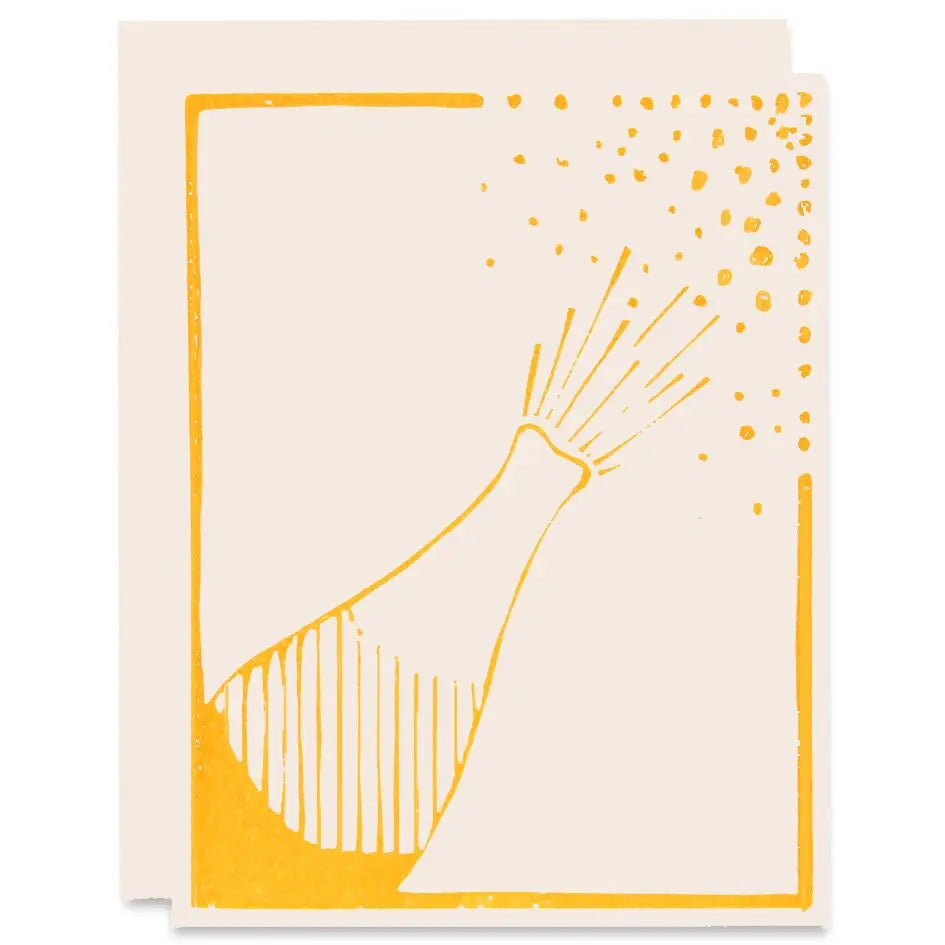 Champagne Pop Celebration Letterpress Card