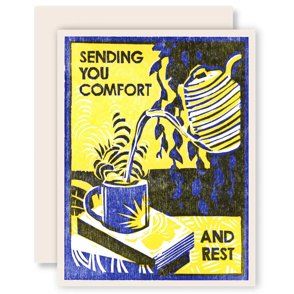 Sending You Comfort and Rest Letterpress-kort med kuvert