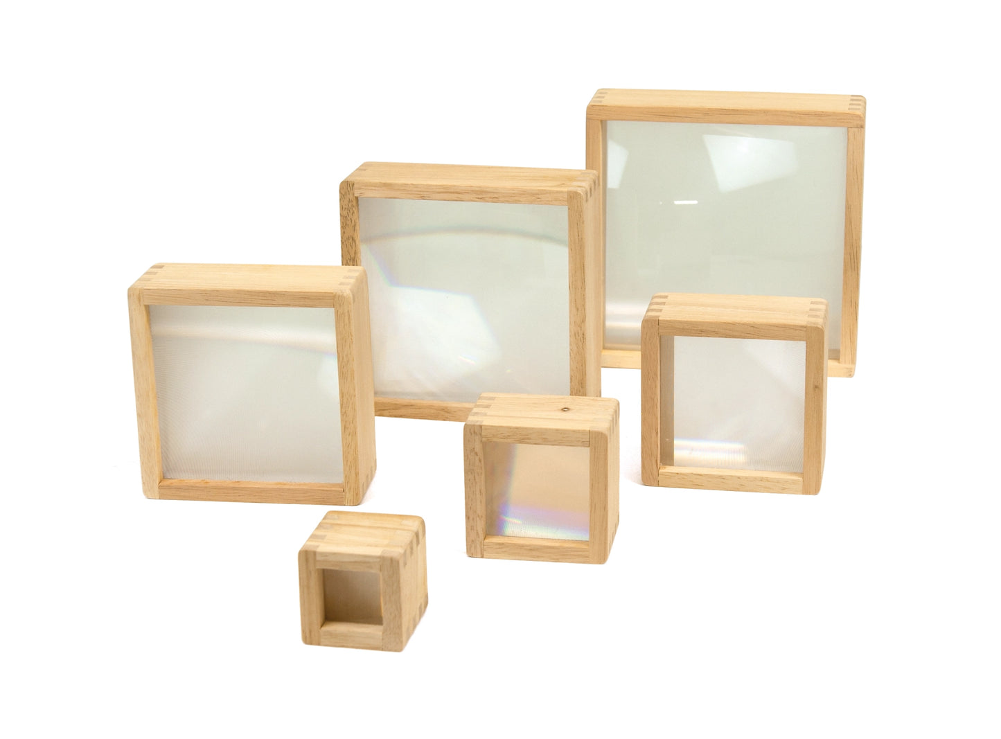 6 Wooden Blocks with Magnifier