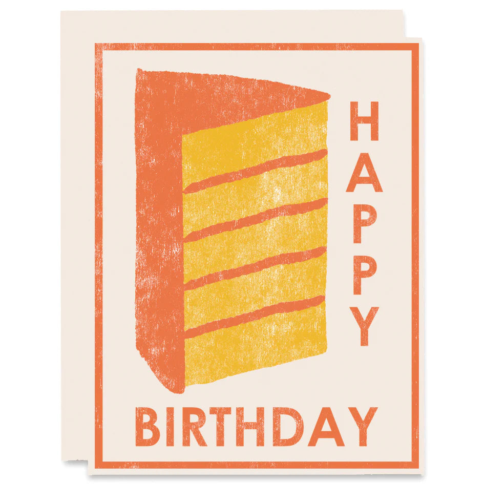 Happy Birthday (Yellow Cake) Letterpress Card