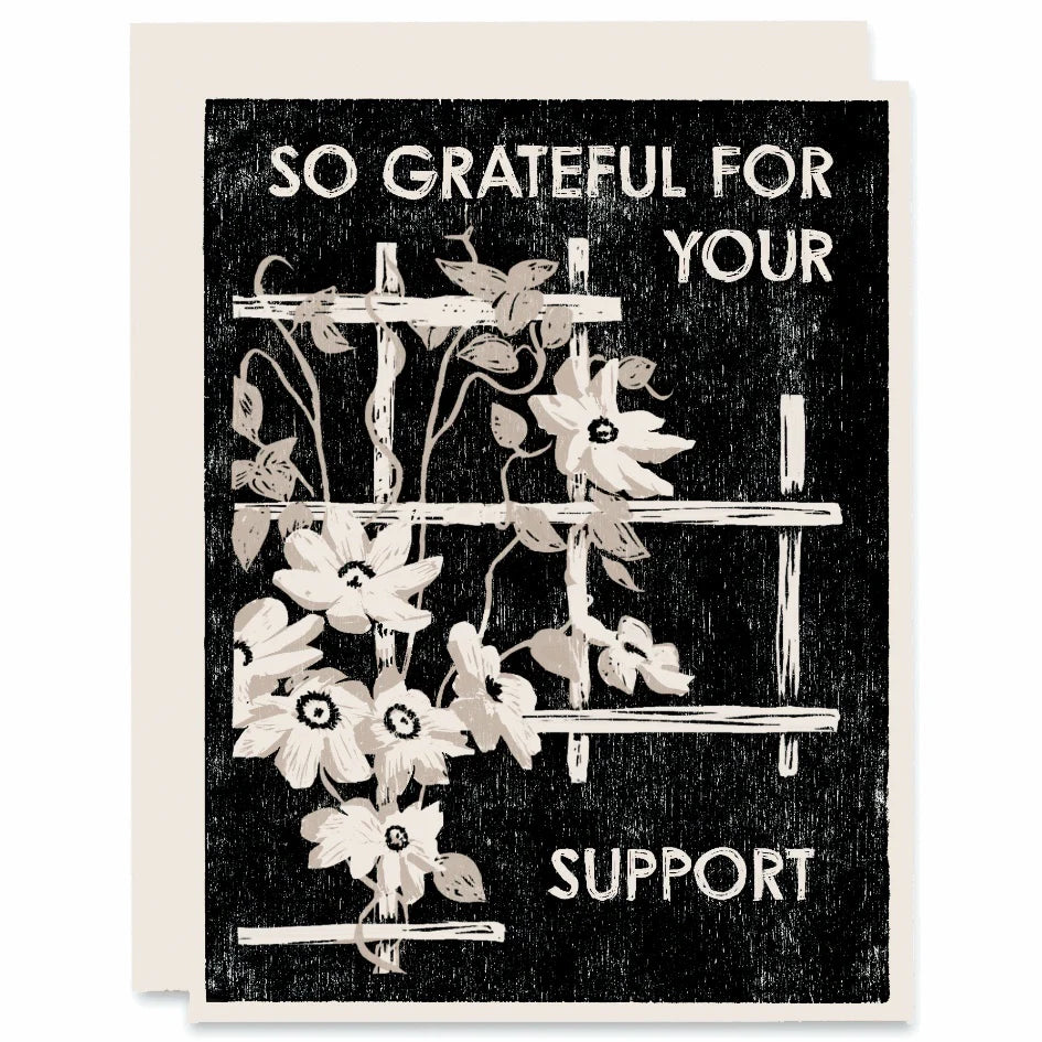 So Grateful For Your Support Letterpress Card