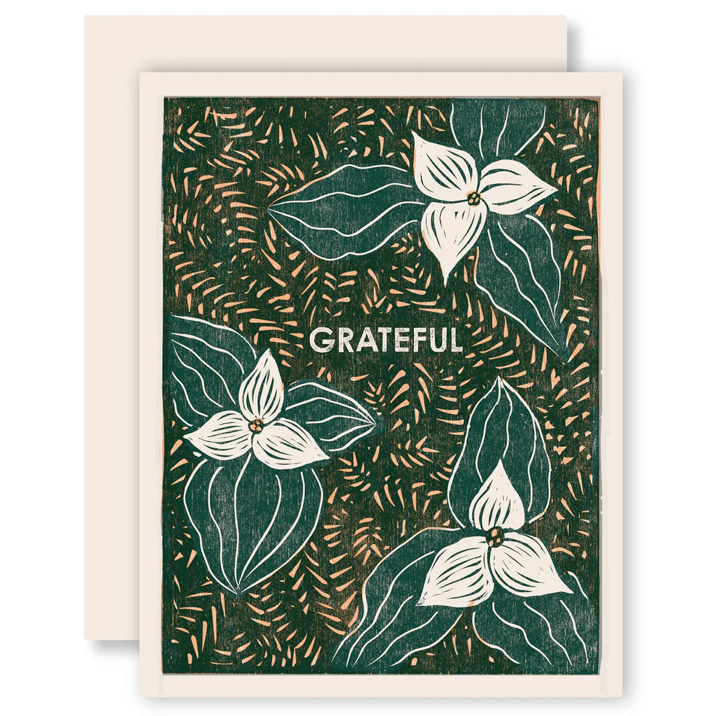 Grateful (Trillium) Letterpress Card