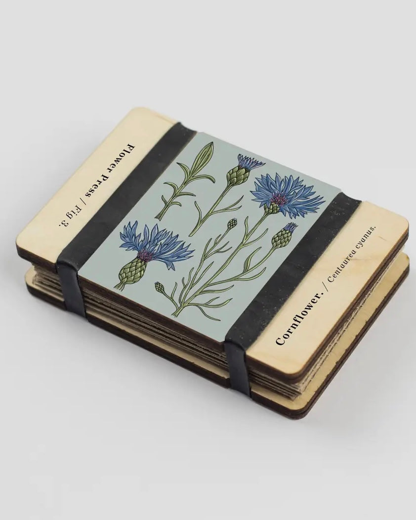 Blomsterpresse i lommeformat - kornblomst