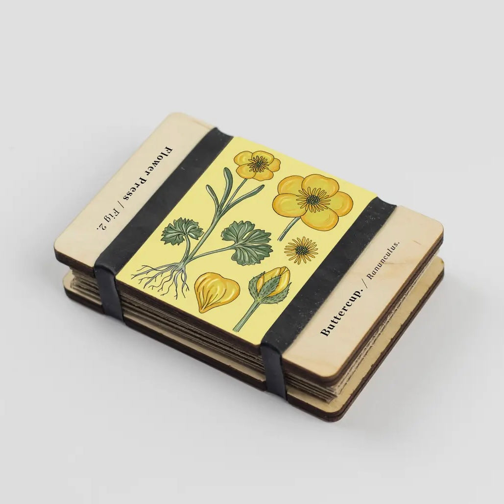 Blomsterpresse i lommeformat - smørblomst