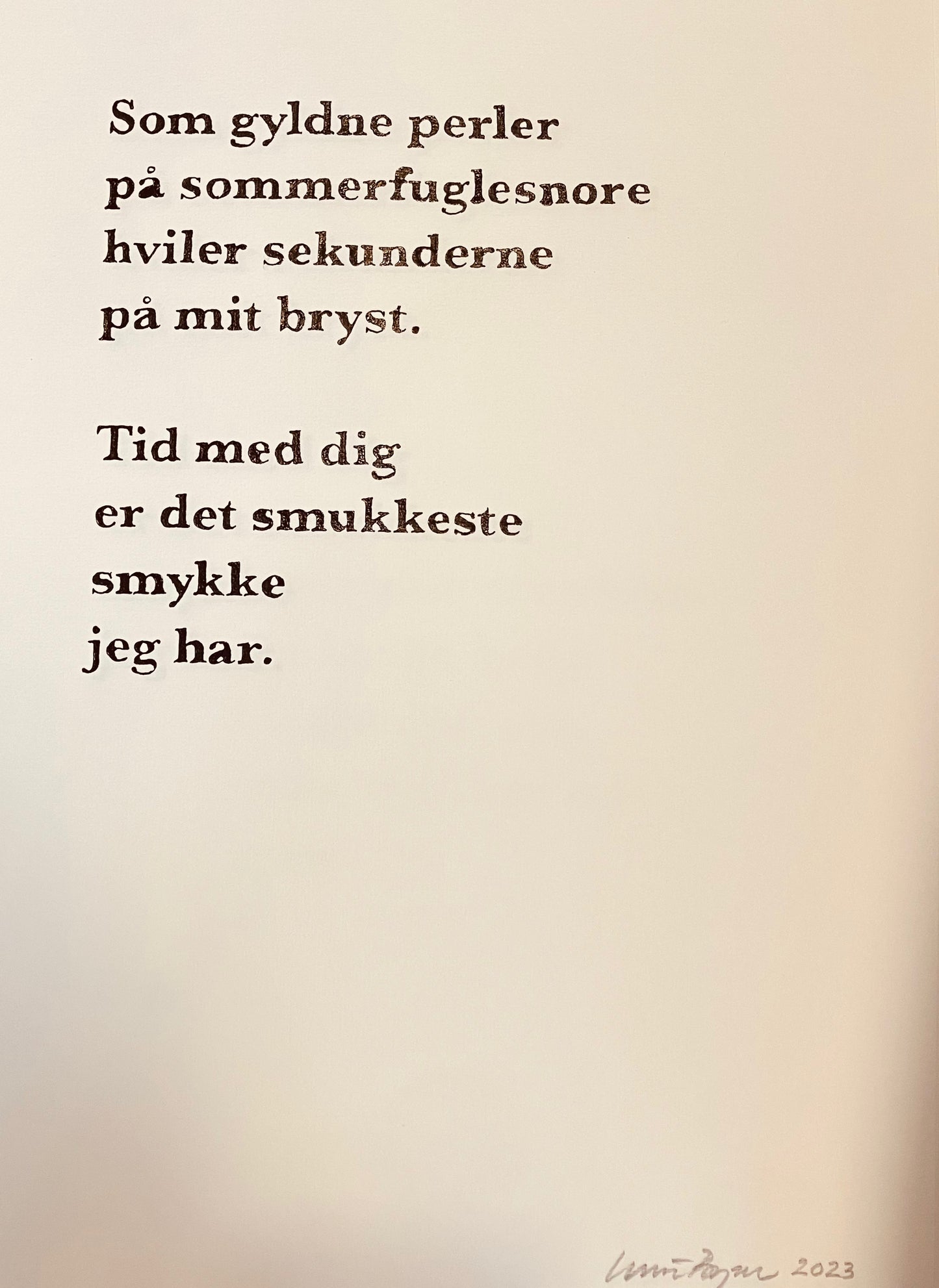 Håndskrevet lyrik, Som gyldne perler