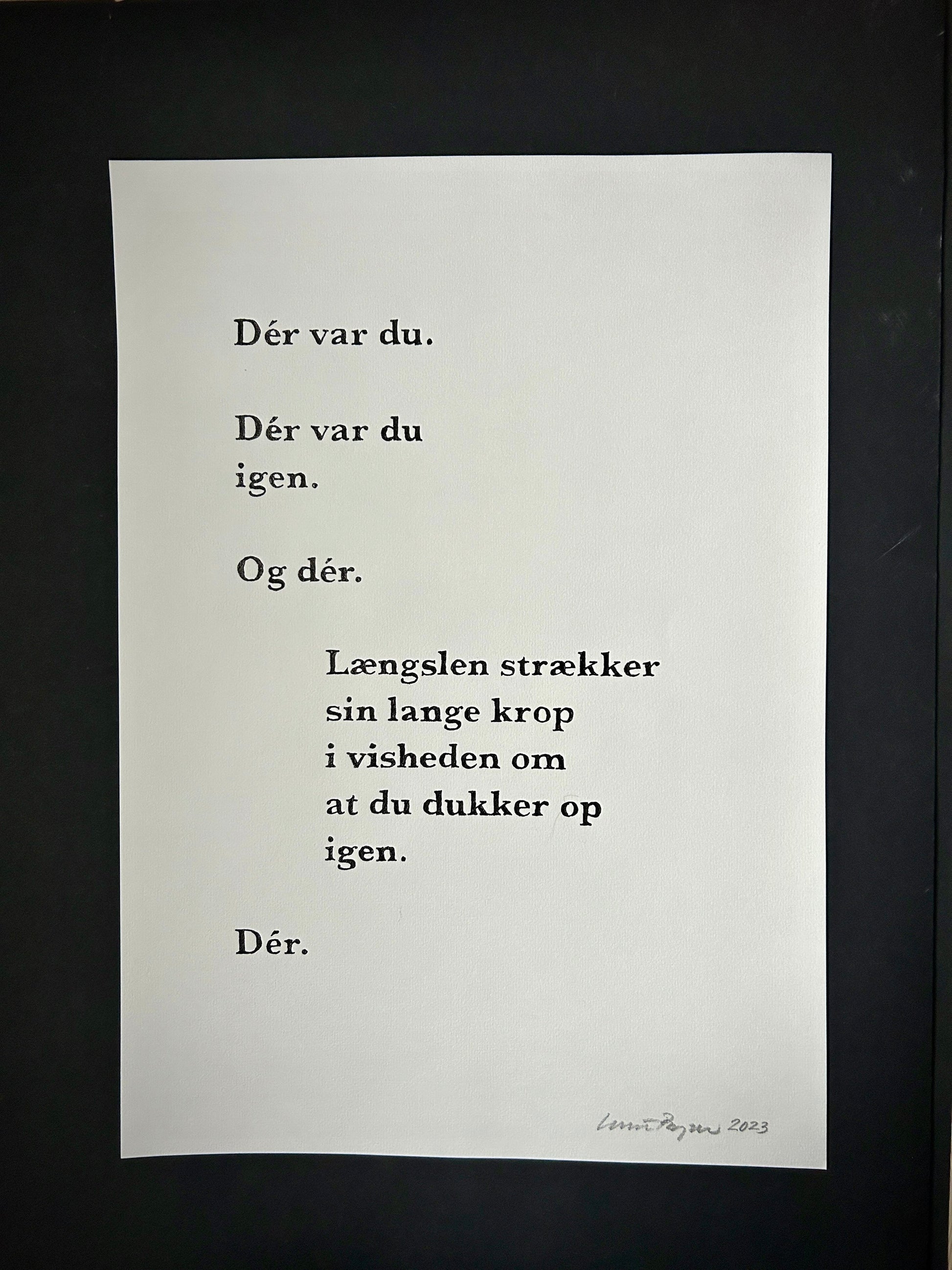 Håndskrevet lyrik, Der var du