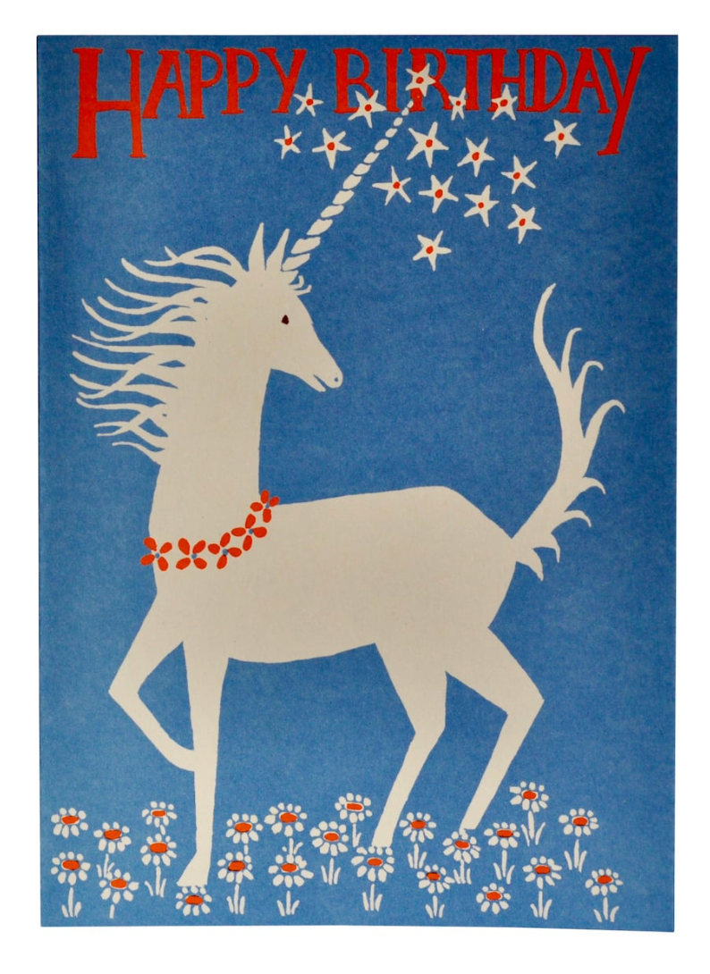 Very Large Card Happy Birthday Unicorn - Cambridge Imprint
