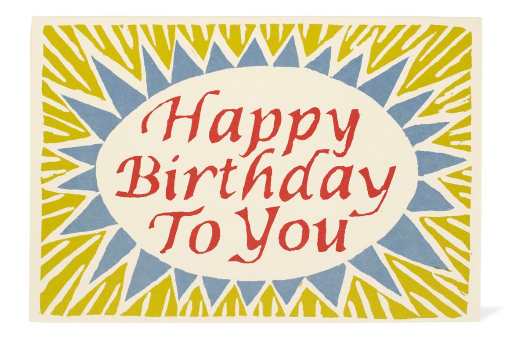 Card Happy Birthday To You Red, Yellow And Blue - Cambridge Imprint