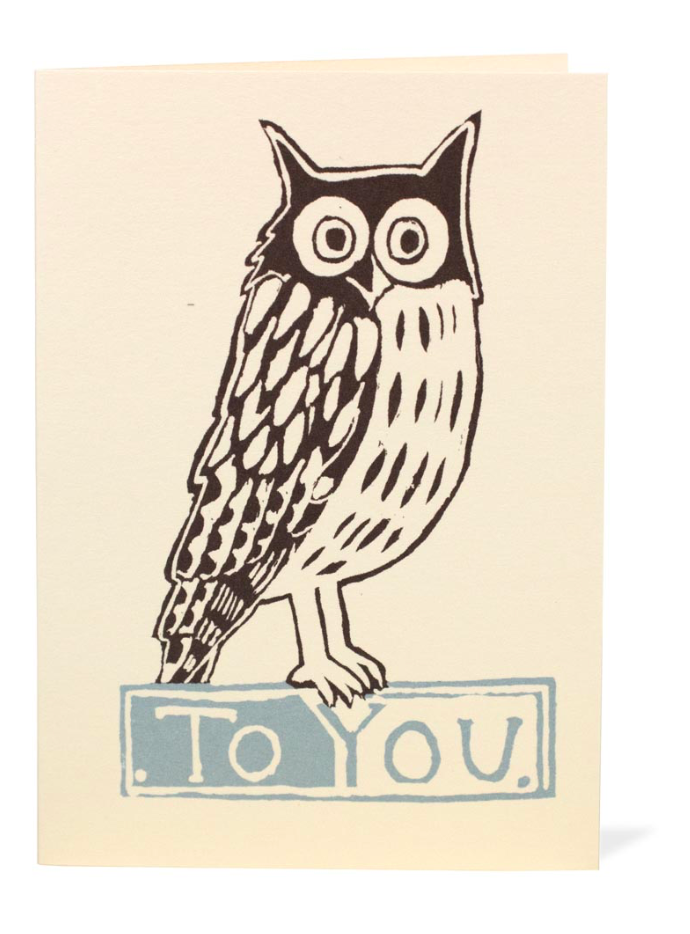Small Card To You Owl - Cambridge Imprint