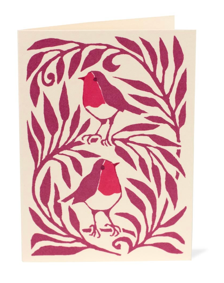 Small Card Two Robins - Cambridge Imprint