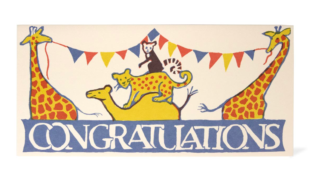 Long Card Circus Congratulations - Cambridge Imprint