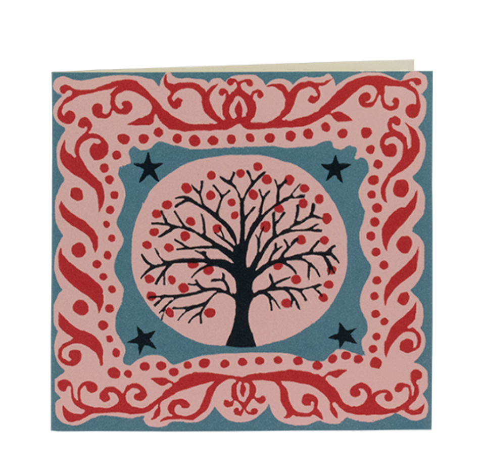 Smaller Square Card Tree And Stars - Cambridge Imprint