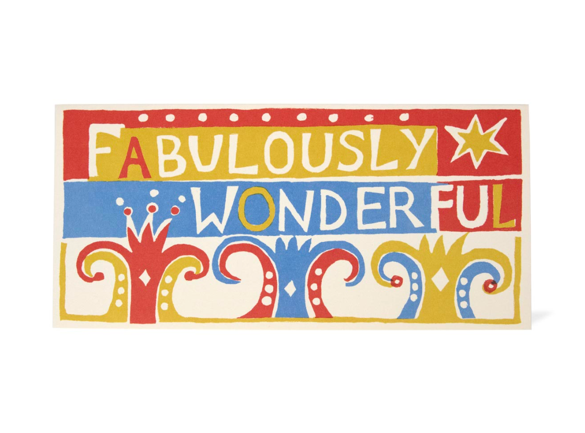 Long Card Fabulously Wonderful - Cambridge Imprint