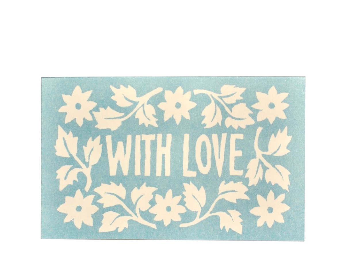With Love Gift Card Duck Egg - Cambridge Imprint