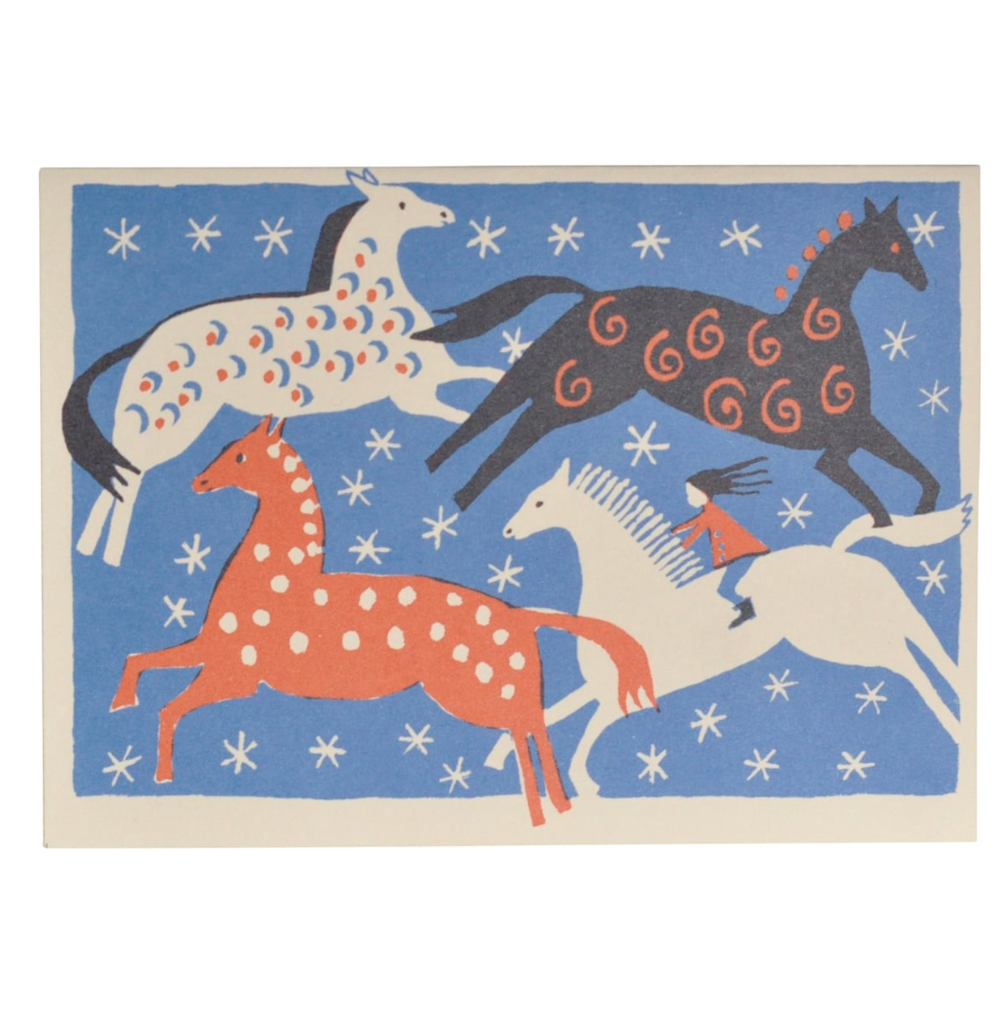 Card Four Horses - Cambridge Imprint