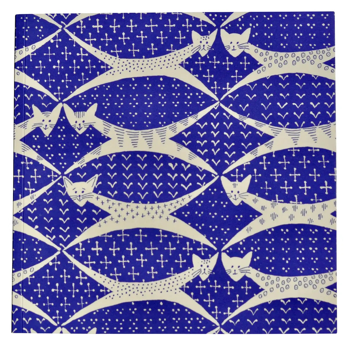 Square Notebook with Lined Paper in Cats Periwinkle Blue