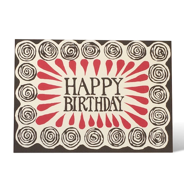 Card Happy Birthday Spirals - Cambridge Imprint