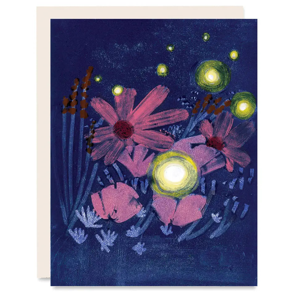 Fireflies Letterpress Card