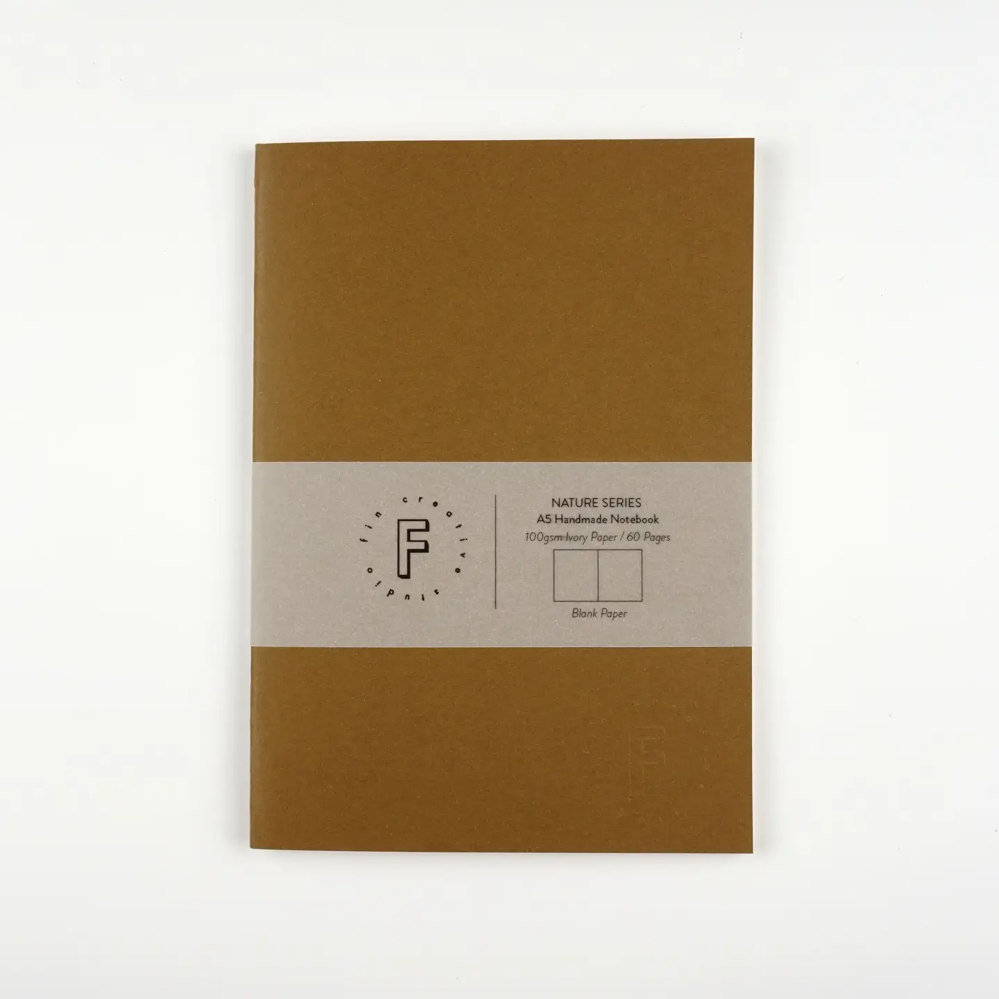 Fin Studio: A5 Natural Colours Plain Notebook Brown