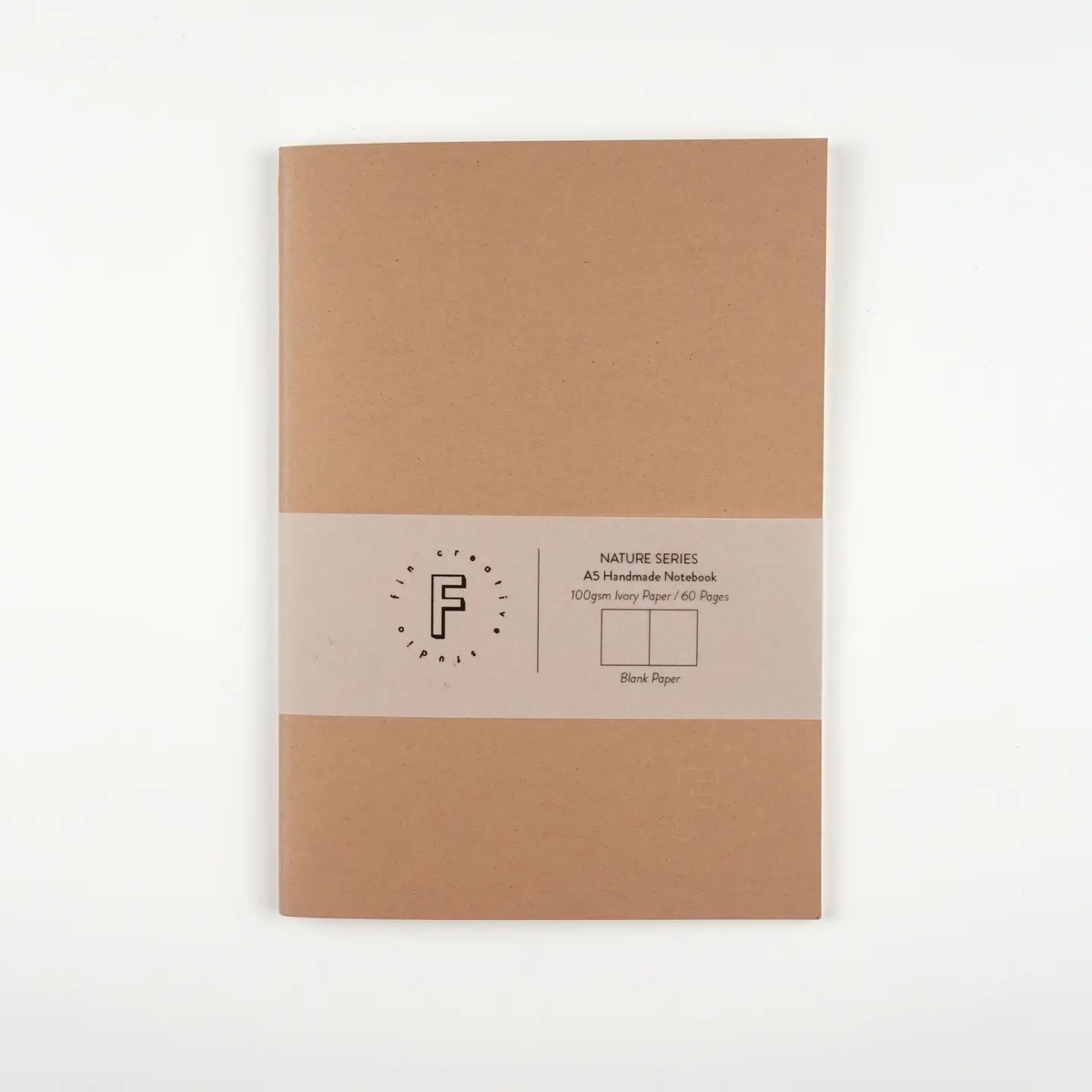 Fin Studio: A6 Natural Colours Plain Notebook Almond